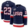 Miesten USA Pelipaita 4 Nations Face Off 2025 Fanatics Premium Adam Fox Navy